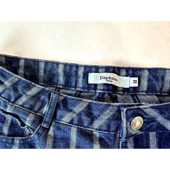 Daphnea Paris Jean Shorts Cut-Offs Stripes Retro High Rise 100% Cotton - Medium - Picture 4 of 8